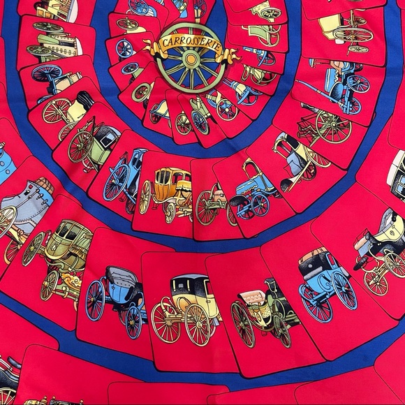 Flawless Hermès Vintage Carrosserie, By Philip Ledoux Silk Scarf - Picture 2 of 7